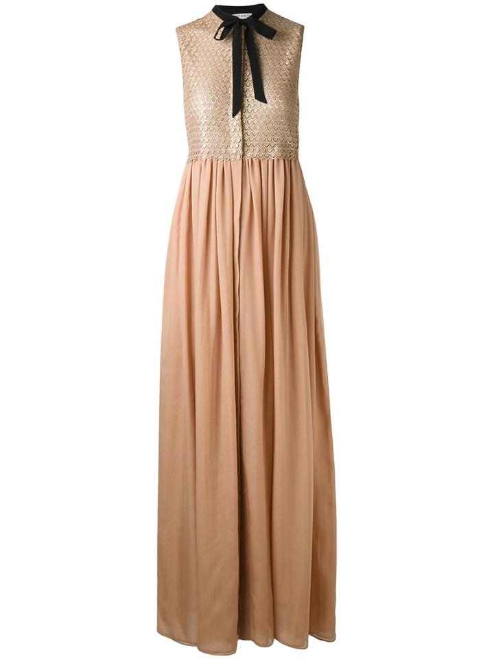 Melampo - Scale Effect Dress - Women - Silk/polyester - 42, Nude/neutrals, Silk/polyester