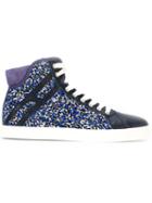 Hogan Rebel Sequin Panel Hi-top Lace Up Sneakers