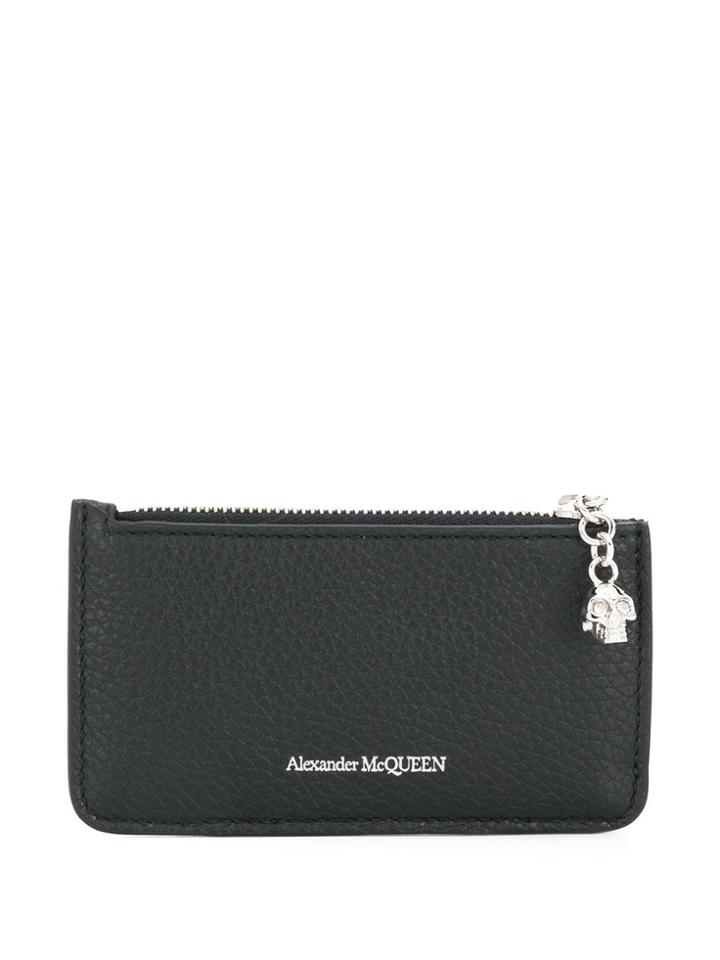 Alexander Mcqueen Logo Embossed Zipped Purse - Black