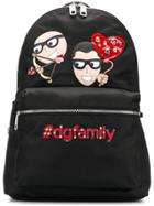 Dolce & Gabbana Designer Patch Vulcano Backpack - Black