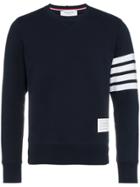 Thom Browne Sweatshirt With White Stripes - Blue
