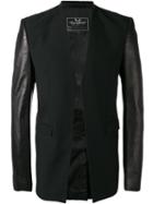 Unconditional Leather Sleeve Cutaway Jacket, Men's, Size: Large, Black, Lamb Skin/polyester/viscose/wool