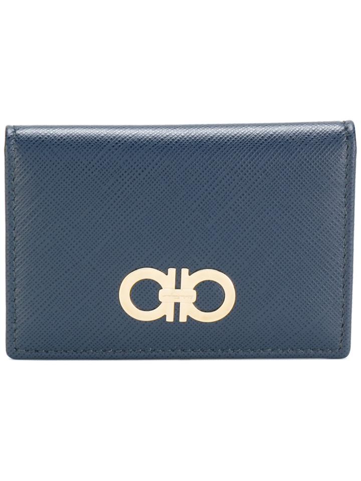 Salvatore Ferragamo Double Gancio Card Case - Blue