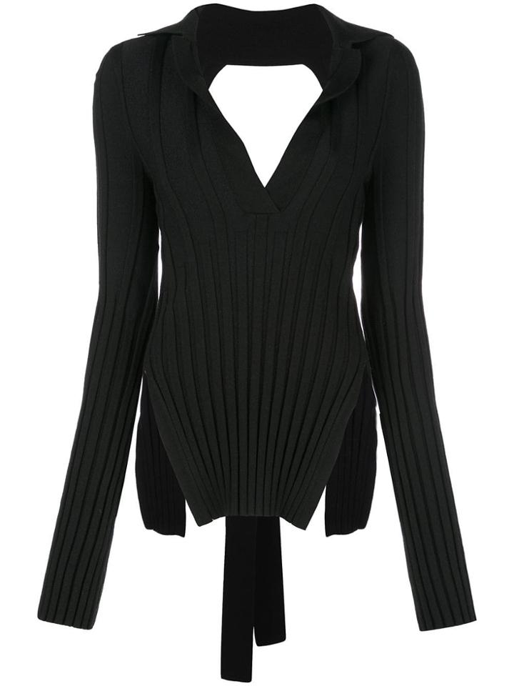 Khaite Cut-out Back Sweater - Black