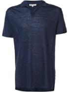 Onia 'shaun' Polo Shirt, Men's, Size: Small, Blue, Linen/flax