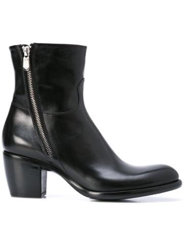 Rocco P. Zipped Ankle Boots - Black