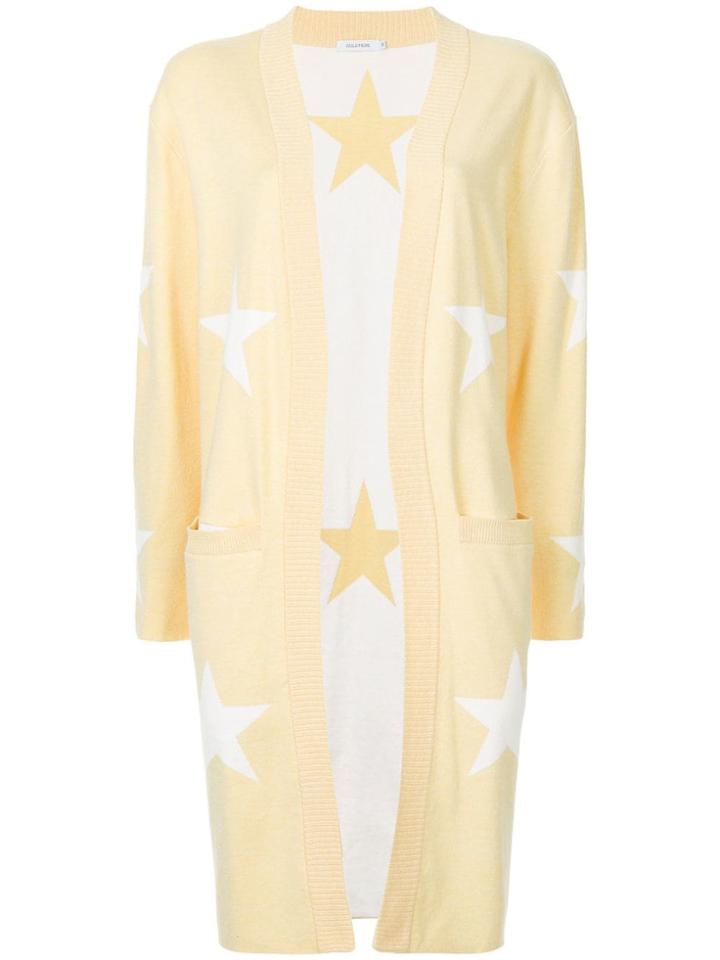 Guild Prime Star-intarsia Longline Cardigan - Yellow