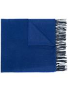 Canali Logo Fringed Scarf - Blue