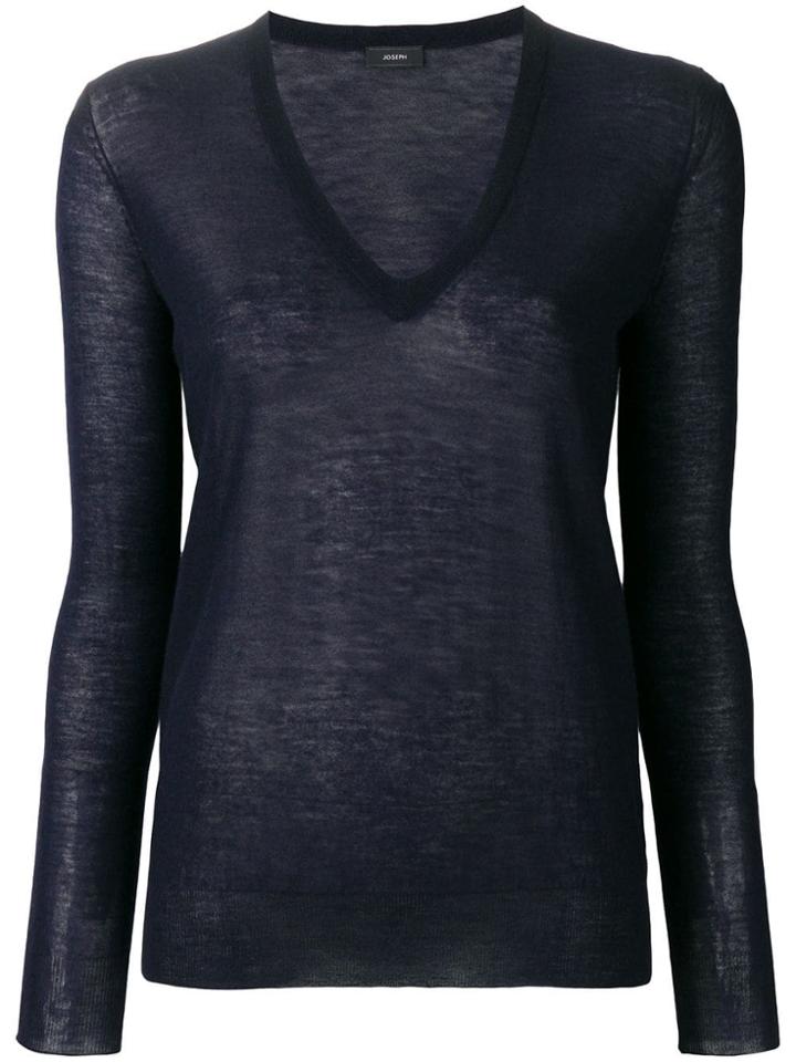 Joseph V-neck Lightweight Jumper - Blue