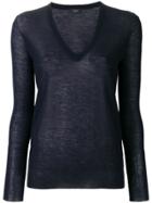 Joseph V-neck Lightweight Jumper - Blue