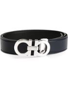 Salvatore Ferragamo Gancini Buckle Belt, Men's, Size: 85, Blue, Calf Leather