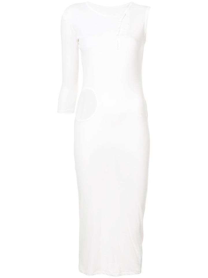 Yohji Yamamoto Asymmetric Fitted Dress - White