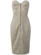 Jean Paul Gaultier Vintage 1985 Striped Bustier Dress - Brown