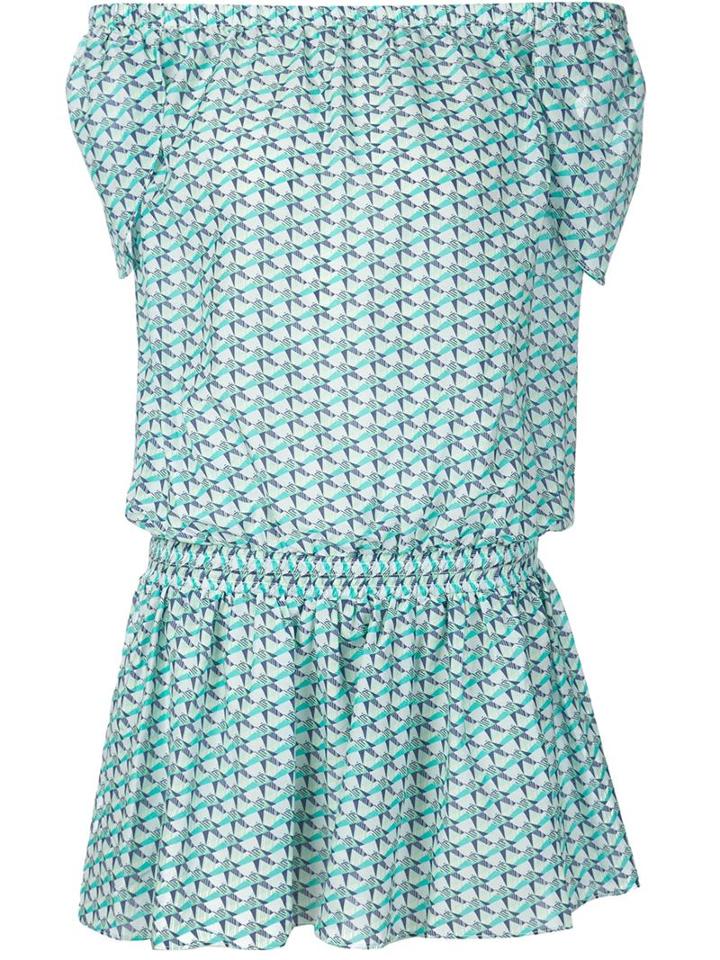 Piamita Geometric Print Playsuit, Women's, Size: L, Blue, Cotton/silk