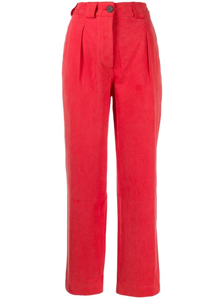 Mara Hoffman Cropped Chino Trousers - Red