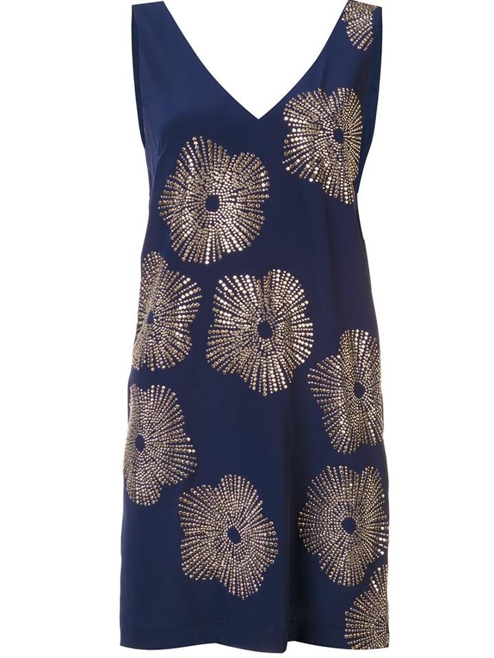 Trina Turk Studded Flower Shift Dress