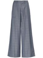 Ganni Merkel Wide Leg Trousers - Blue