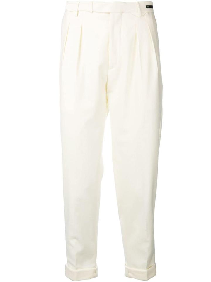Pt01 Plain Regular Trousers - White