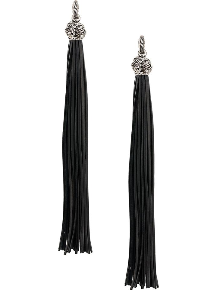 Saint Laurent Lou Lou Tassel Earrings - Black