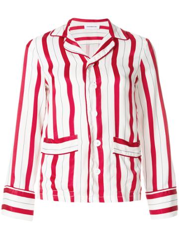 Scrambled Ego Striped Pyjama Jacket - Red