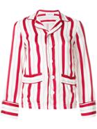 Scrambled Ego Striped Pyjama Jacket - Red