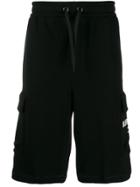 Burberry Horseferry Print Cotton Drawcord Shorts - Black