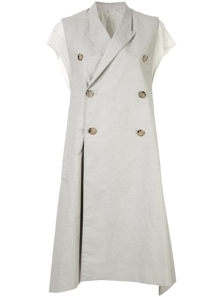 Rick Owens Twill Trapeze Gilet - Grey