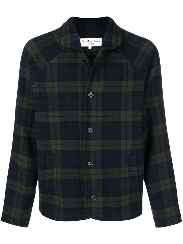 Ymc Tartan Print Shirt - Blue