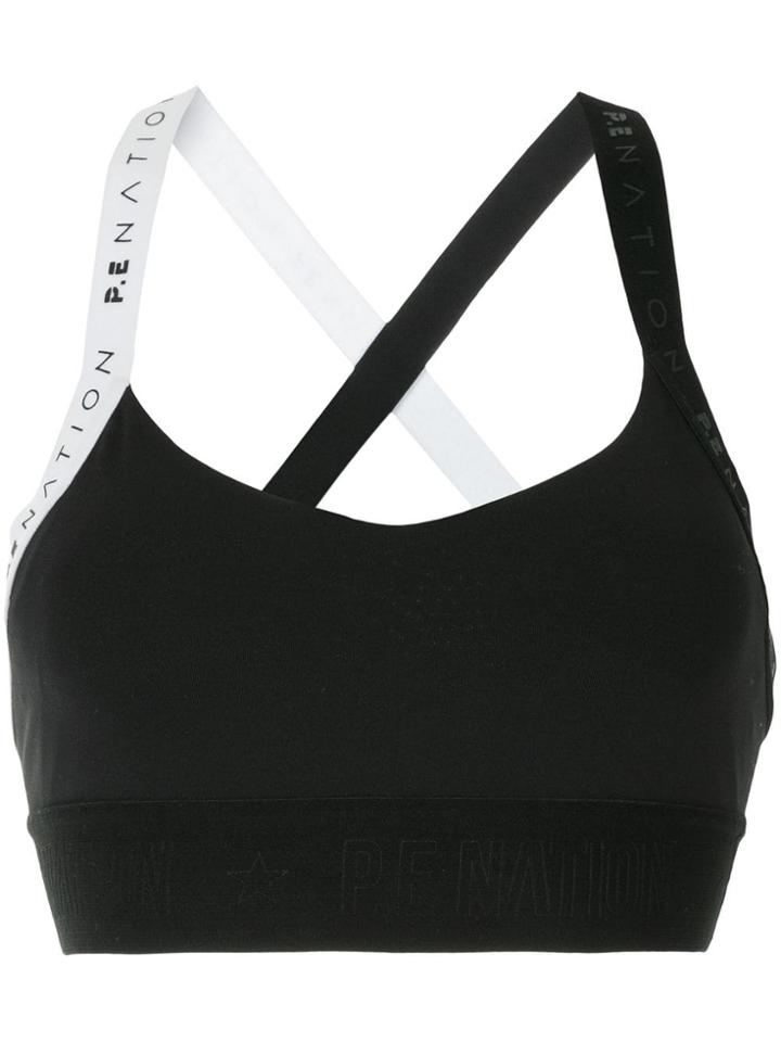 P.e Nation Overshot Crop Sports Bra - Black