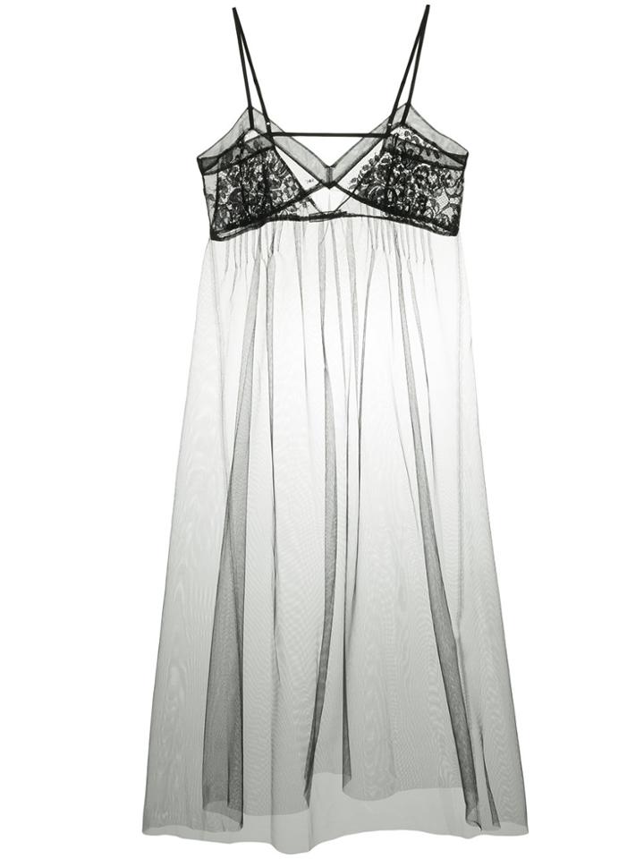 Aula Chiffon Overlay Dress - Black