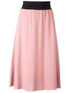 Msgm Elasticated Waistband A-line Skirt, Women's, Size: 42, Pink/purple, Polyester/acetate/viscose