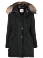Moncler Fox Fur-trimmed Coat - Black