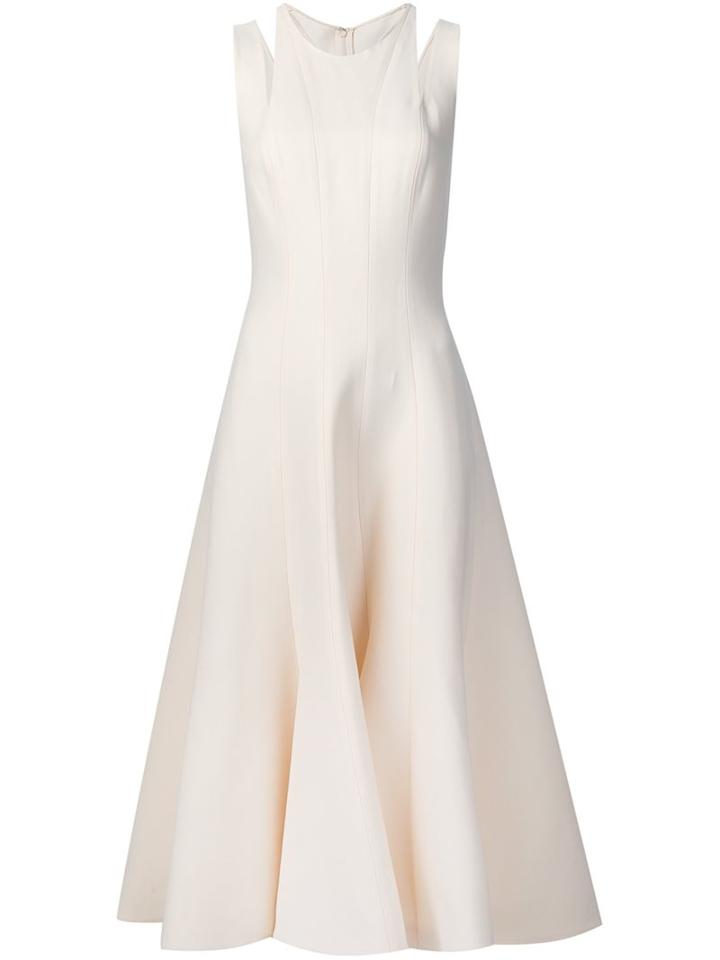 Tome Cut-out Godet Dress, Women's, Size: 10, Nude/neutrals, Silk/wool