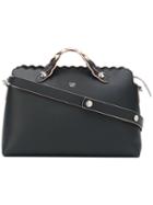 Fendi - Scalloped Edge Tote Bag - Women - Calf Leather - One Size, Women's, Black, Calf Leather