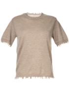 Uma Wang Frayed Edges Knit Top - Brown