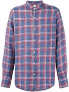 Finamore 1925 Napoli Plaid Long Sleeve Shirt - Blue