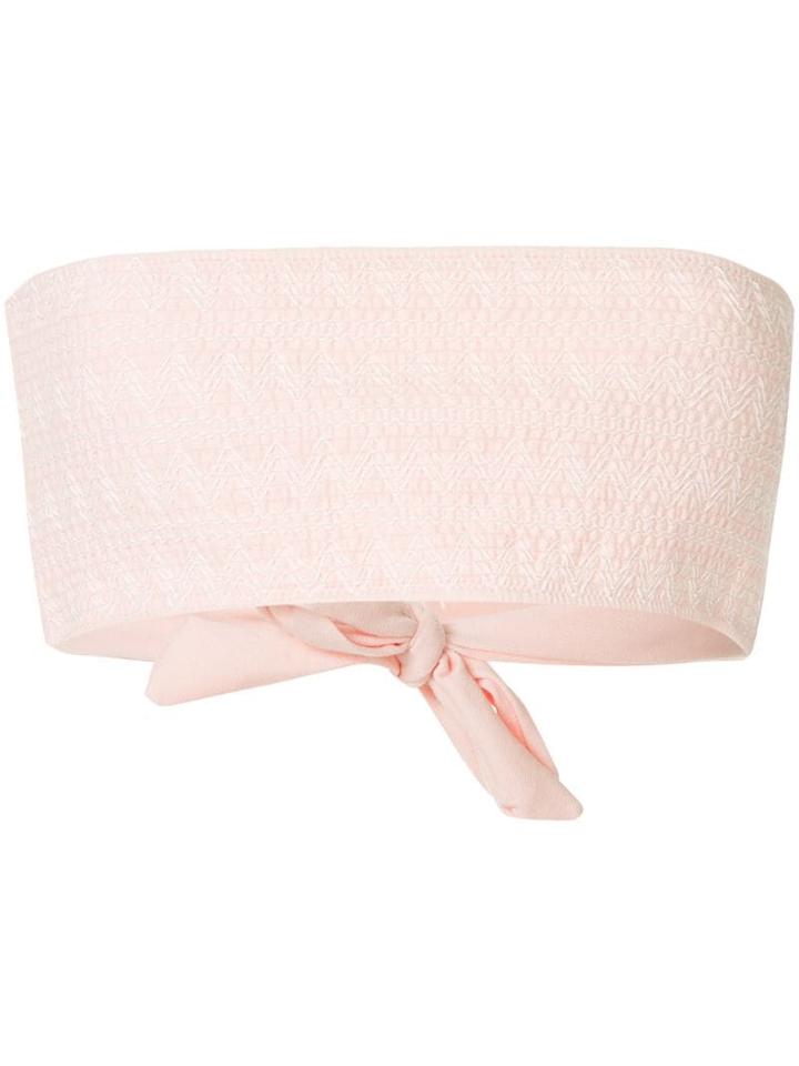 Peony Smocked Bandeau Bikini Top - Pink