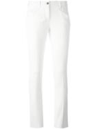 Philipp Plein Slim-fit Trousers, Women's, Size: Xs, White, Cotton/viscose/spandex/elastane