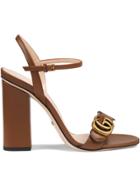 Gucci Leather Double G Sandals - Brown