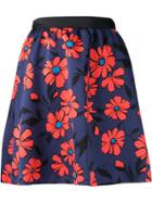 Loveless Woven Floral Skirt - Blue