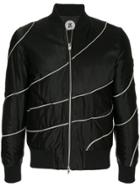 Anrealage Bomber Jacket With Piping - Black