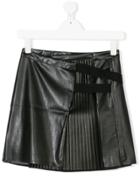 Andorine Asymmetric Pleated Skirt - Black