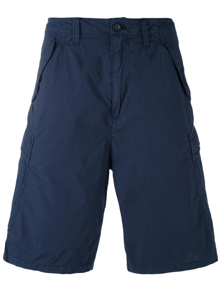 Armani Jeans - Logo Patch Cargo Shorts - Men - Cotton - 52, Blue, Cotton