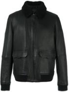 Michael Kors Faux Fur Collar Leather Jacket, Men's, Size: Medium, Black, Leather/polyester