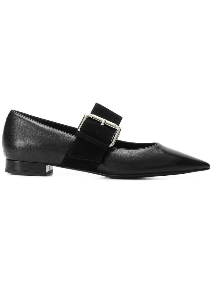Cédric Charlier Pointed Toe Ballerinas - Black