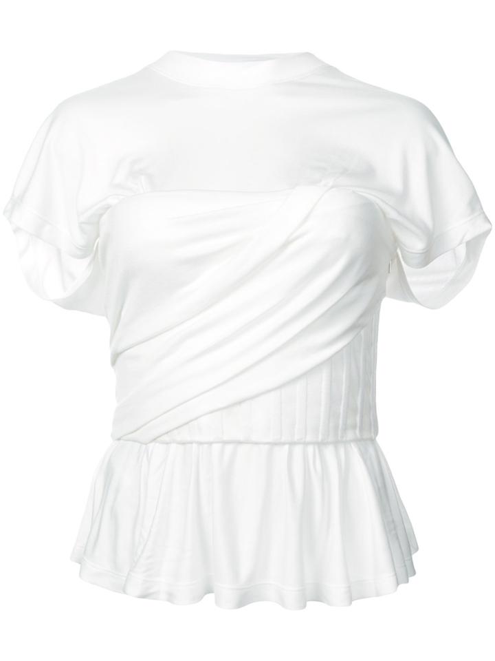 Alexander Wang Frill-trim Ruched T-shirt - White