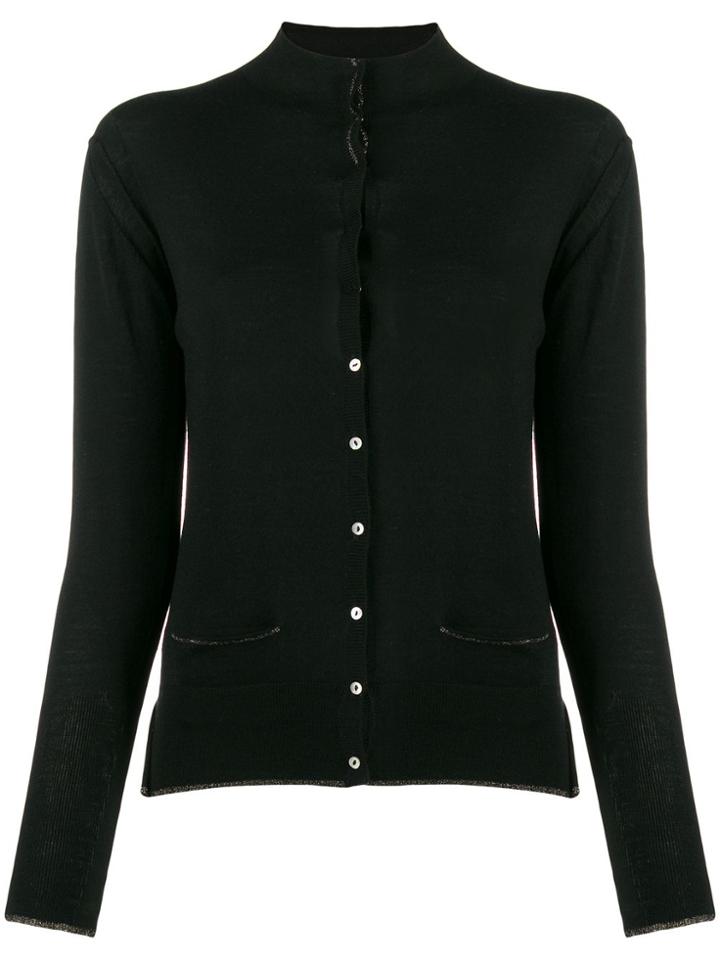 Cotélac Glitter Trim Cardigan - Black