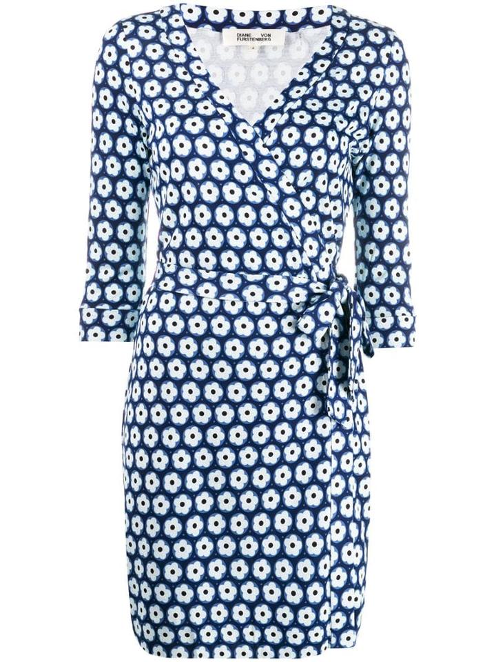 Diane Von Furstenberg Printed Wrap Dress - Blue