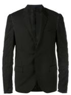 Lanvin Creased Sleeve Blazer, Men's, Size: 54, Black, Cupro/wool