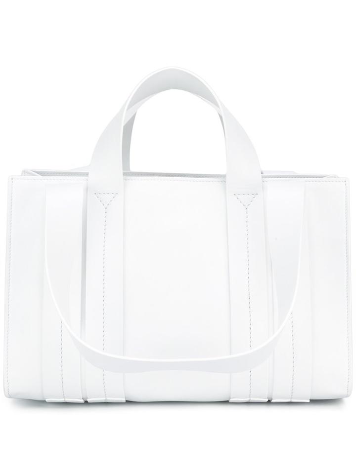 Corto Moltedo Medium 'costanza' Tote, Women's, White, Nappa Leather/canvas